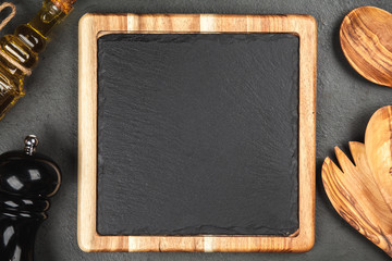 Slate board in a wooden frame