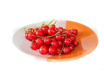 Berries red currants on a plate
