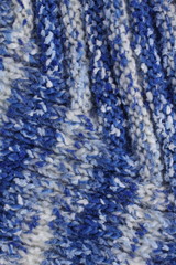 blue and white knit fabric