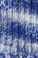 blue and white knit fabric