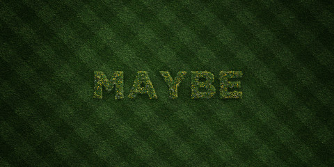 MAYBE - fresh Grass letters with flowers and dandelions - 3D rendered royalty free stock image. Can be used for online banner ads and direct mailers..