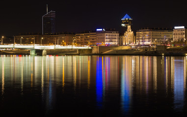 Fototapeta na wymiar City scape Lyon by night