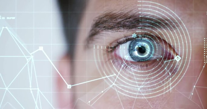 human being futuristic vision, vision and control and protection of persons, control and security in the accesses. surveillance system