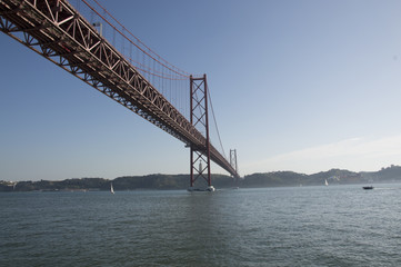 Tajo river and Lisbon Bridge, Portugal