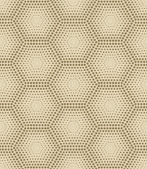 Seamless yellow vintage hexagon shape halftone vector background.