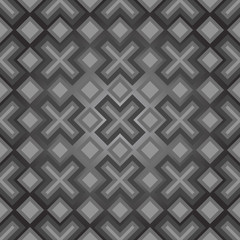 Abstract seamless grey modern diamonds and crosses vector background.