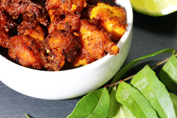 Chicken 65, an Indian chicken appetizer