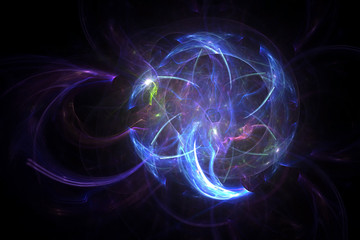 3D rendering abstract fractal light background