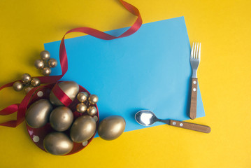 top view easter prop decor color