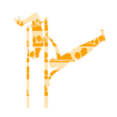 Man doing pull up exercise with rod vector background concept made of forest trees fragments isolated