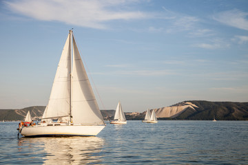 White sailing yacht
