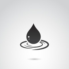 Water drop vector icon.