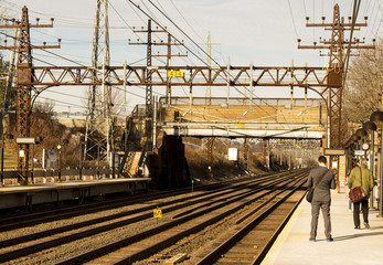 Naklejka premium train station 
