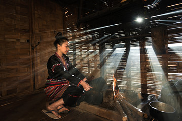 Fototapeta na wymiar Female workers in a series of local farmers in Asia.