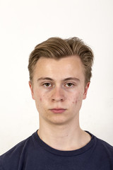 Fototapeta premium sad looking caucasian teenage boy