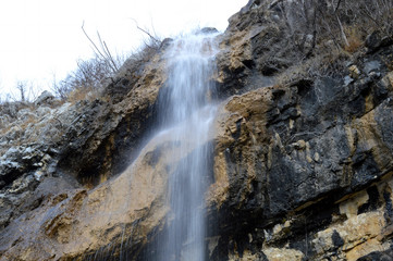 Wild natural waterfall cascade