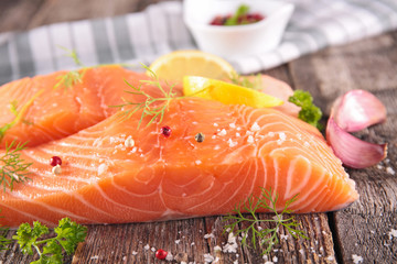 raw salmon fish