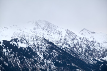 alpine peaks in winter