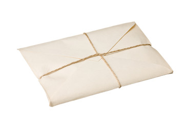 parcel wrapped with brown kraft paper