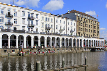 Alsterarkaden in the Hanseatic City Hamburg, Germany, Europe