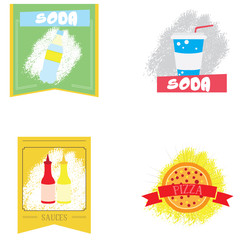 Set of fast food illustrations on a white background, Vector