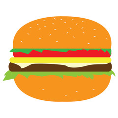 Isolated burger icon on a white background, Vector illustration