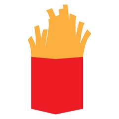 Isolated french fries icon on a white background, Vector illustration