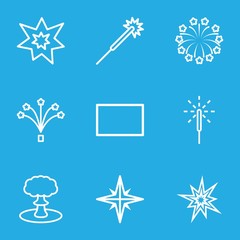 Set of 9 burst outline icons
