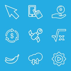 Set of 9 app outline icons