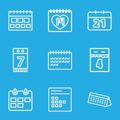 Set of 9 month outline icons