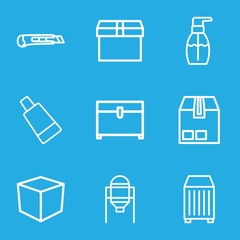 Set of 9 container outline icons