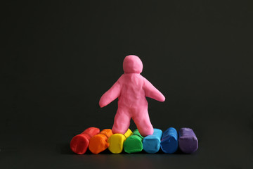 LGBT symbol rainbow pink plasticine figure