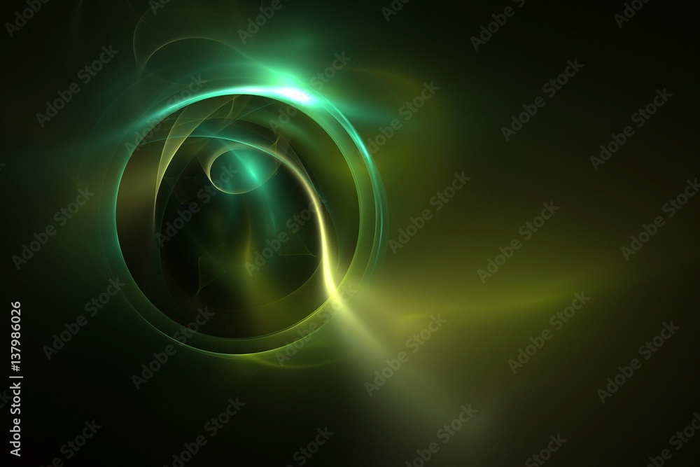 Poster 3d rendering abstract fractal light background