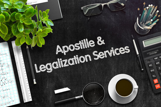 Apostille and Legalization Services Concept. 3D render.