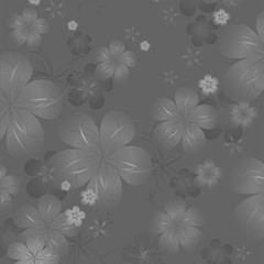 Flowers background. Flowers design. Vector abstract illustration. Gray Sakura blossoms background. Vector