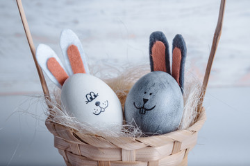 Cute creative eggs looks like bunny