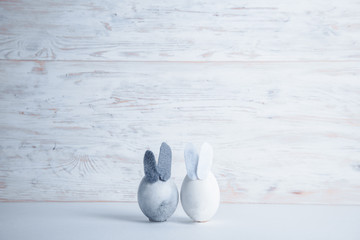 Cute creative eggs looks like bunny