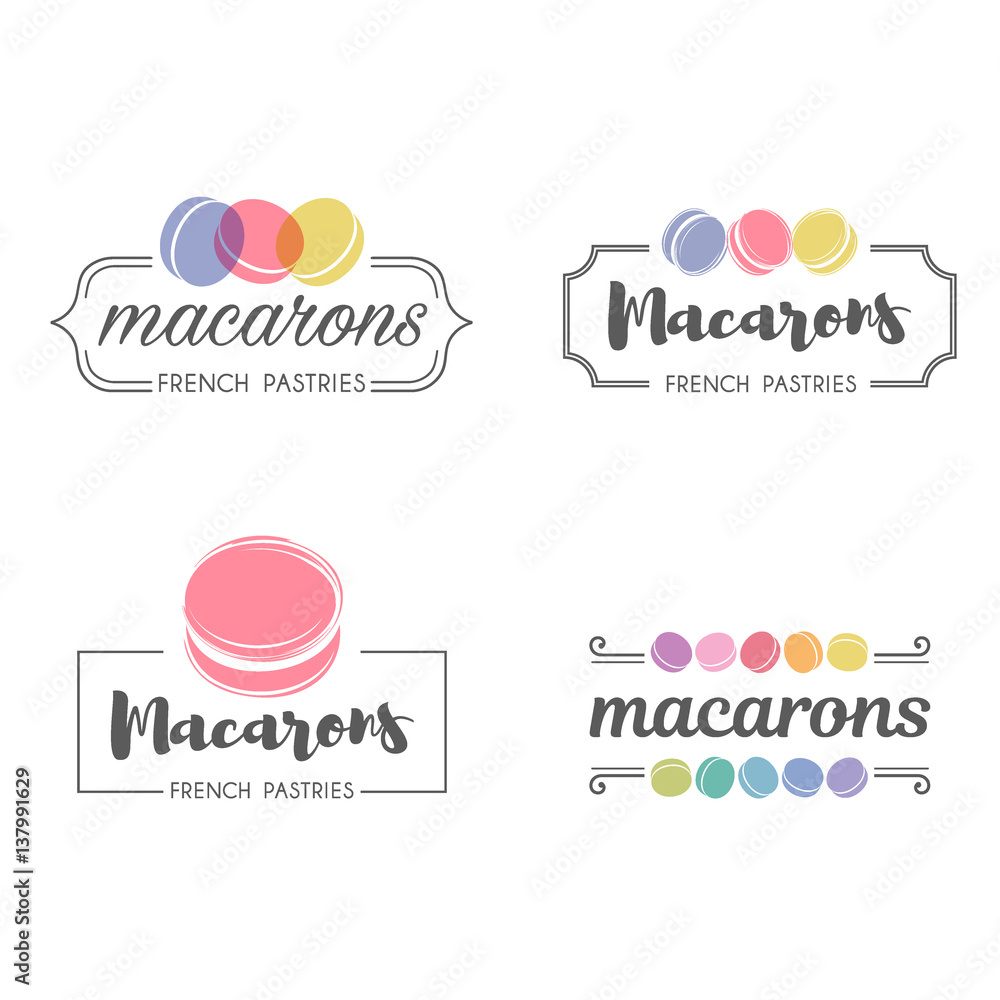 Wall mural Vector logo macaron for shop, boutique, store