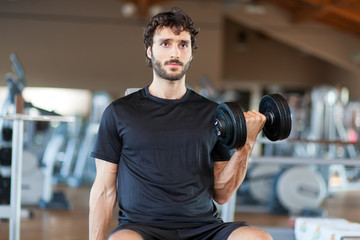 Man training in a gym