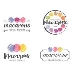 Keuken spatwand met foto Vector logo macaron for shop, boutique, store © karrina