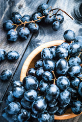 Bunch of black grapes