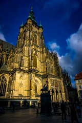 Fototapeta na wymiar St' Vitus Cathedral, Prague, Castle, Christmas Market, Winter