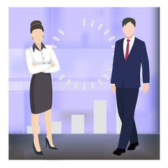 Obraz premium Business concept illustration. Concept for success, motivation in business. Teamwork. Flat style vector business illustration. 