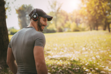 Young Man Exercising At The Park