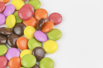 Fototapeta na wymiar colorful gummy ball candies on isolated white background