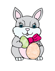 Easter Bunny with eggs. Vector