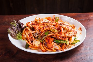 squid bokkeum. Stir-fried Squid.