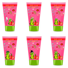 Baby cream tube with kids design
