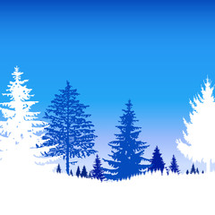 Landscape. Eco banner. Winter.