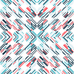 Fototapeta premium Abstract seamless pattern with bright shapes on a white background.